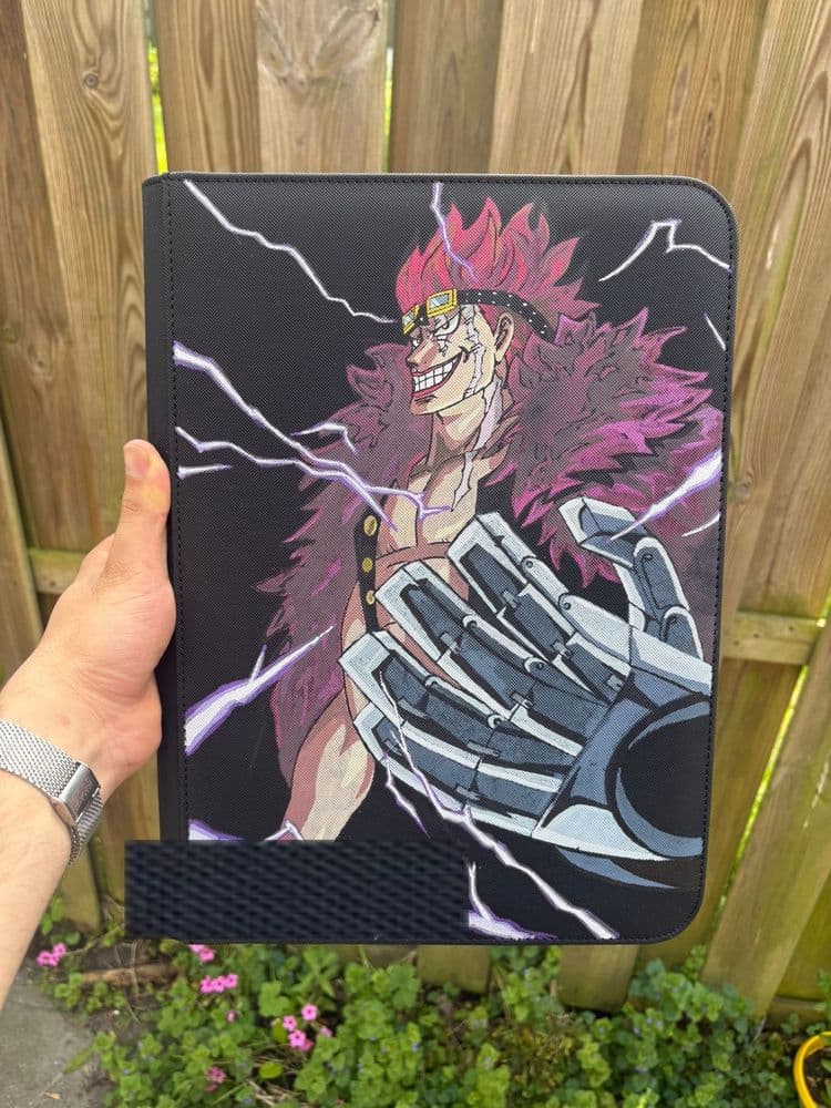 Custom One Piece binder with Eustass Kid surrounded by lightning