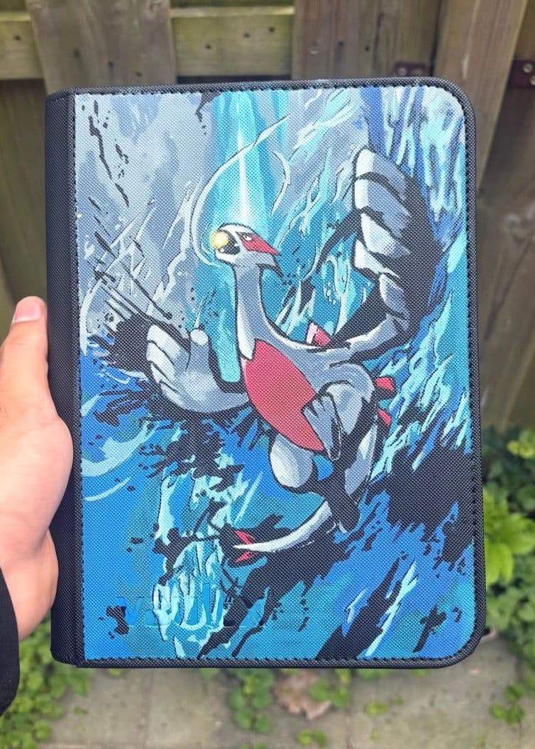 Custom Lugia binder in stormy blue tones